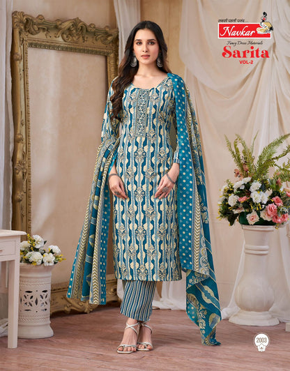 Sarita Vol 2 Navkar Cotton Readymade Pant Style Suits Manufacturer Ahmedabad