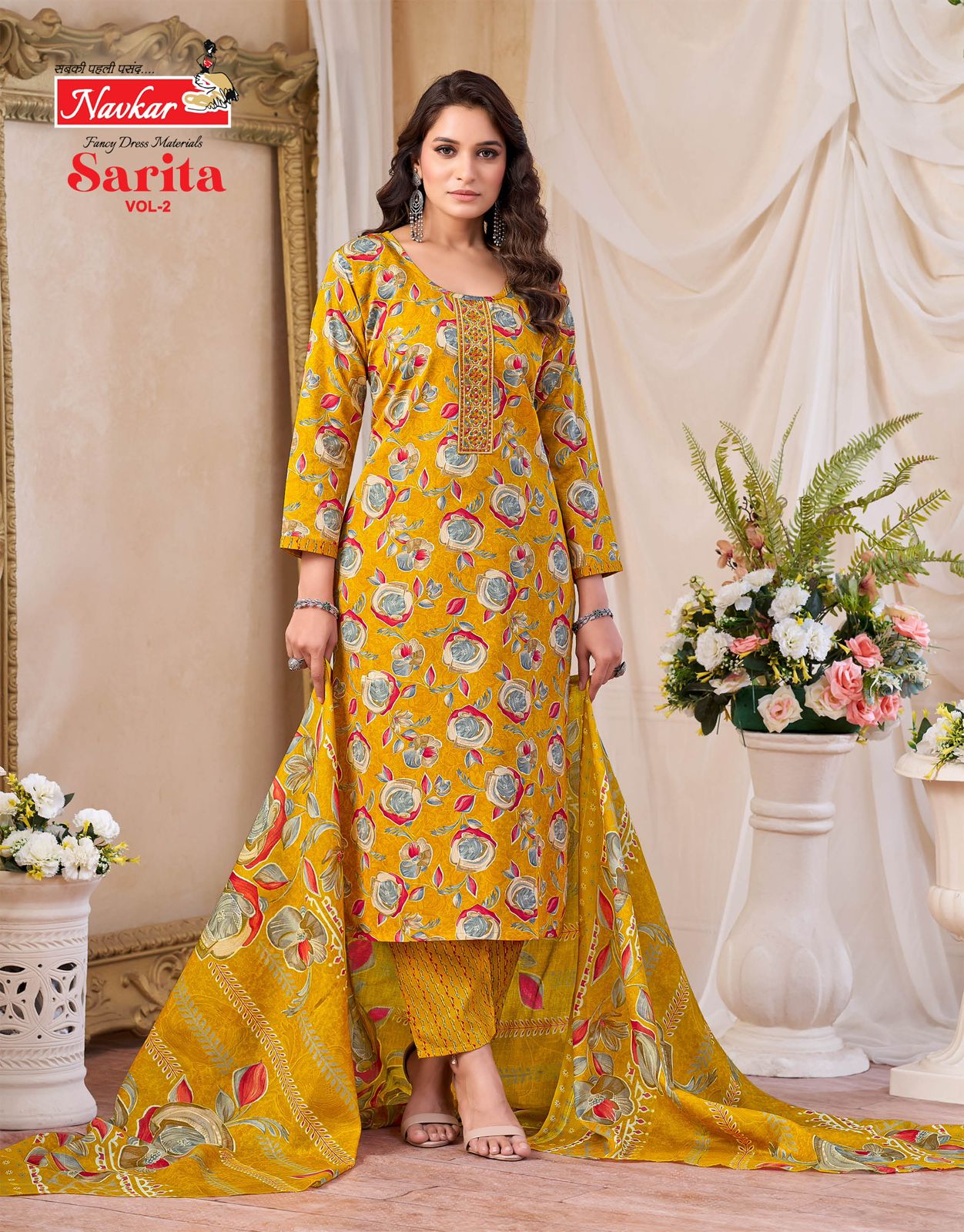 Sarita Vol 2 Navkar Cotton Readymade Pant Style Suits Manufacturer Ahmedabad