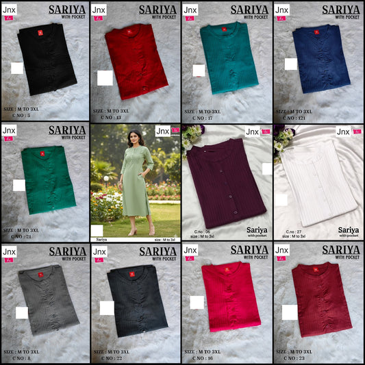 Sariya 2706 Jnx Rayon Kurti With Pocket Wholesale Price