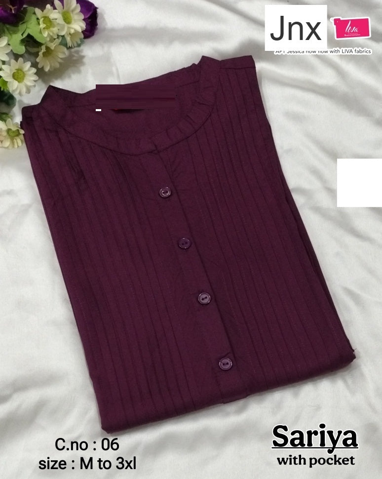 Sariya 2706 Jnx Rayon Kurti With Pocket Wholesale Price