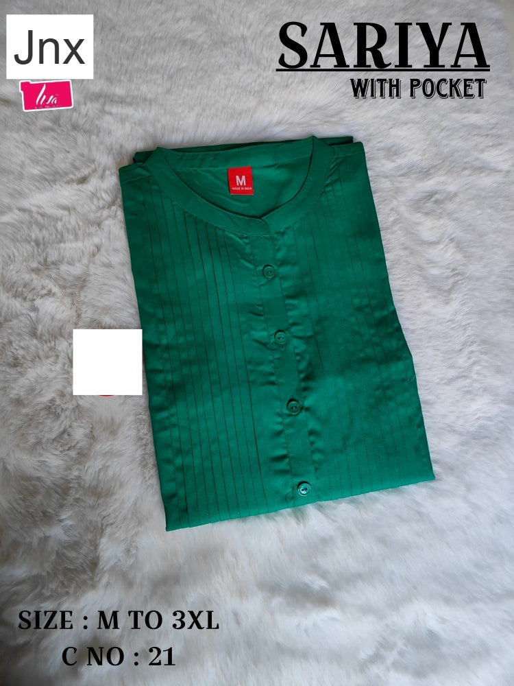 Sariya 2706 Jnx Rayon Kurti With Pocket Wholesale Price