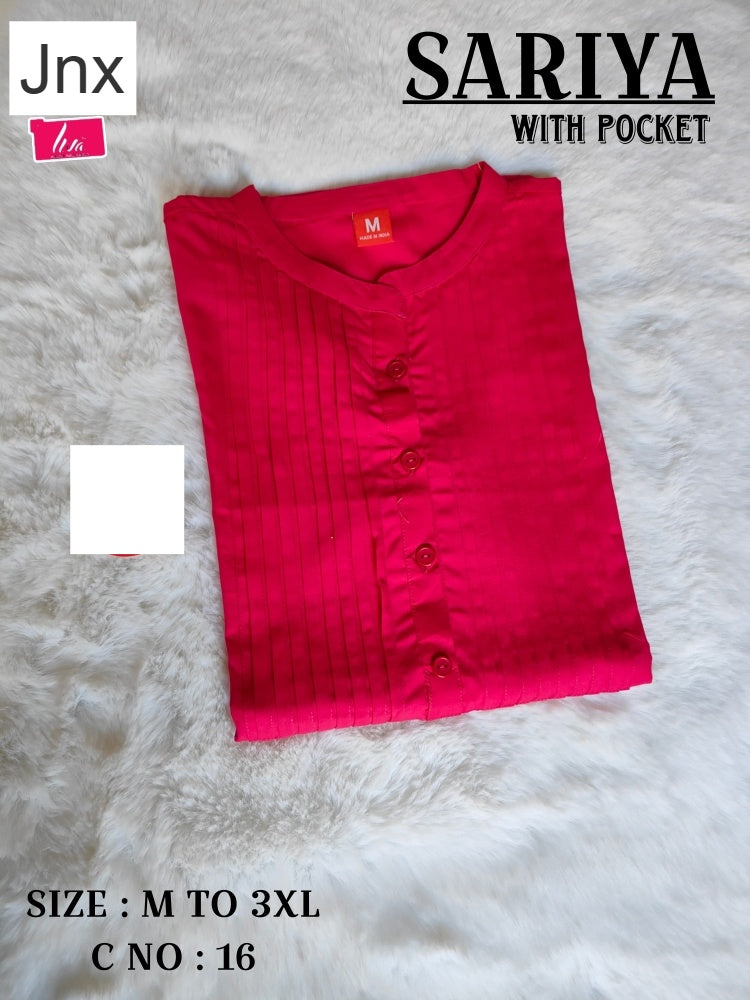 Sariya 2706 Jnx Rayon Kurti With Pocket Wholesale Price