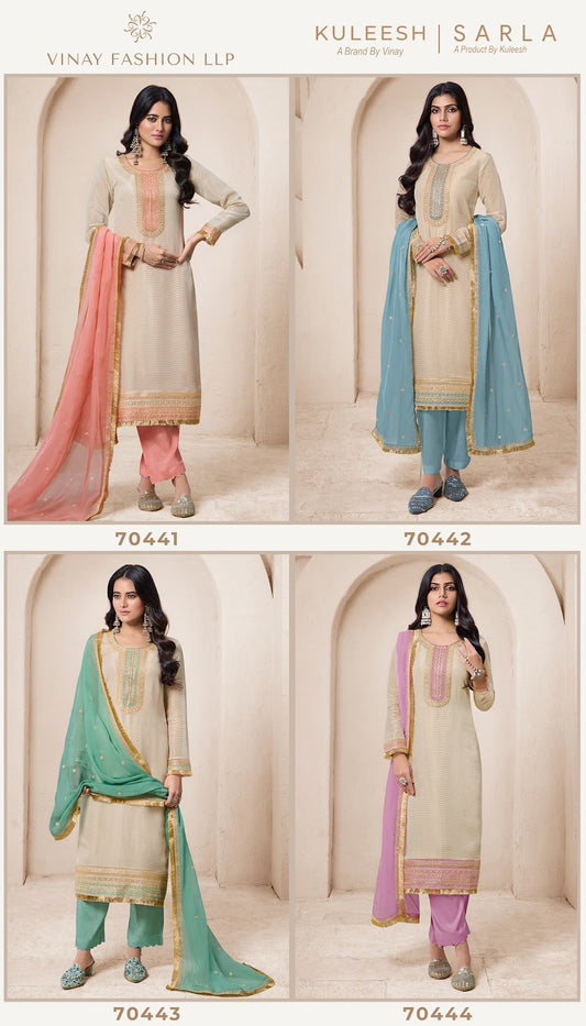 Sarla Kuleesh Vinay Fashion Llp Viscose Organza Pant Style Suits Manufacturer Ahmedabad