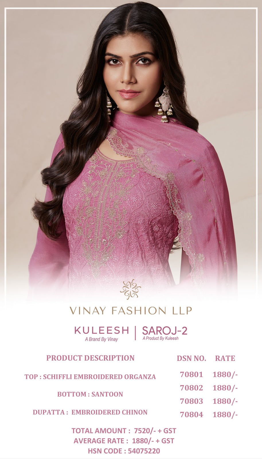 Saroj 2 Kuleesh Vinay Fashion Llp Organza Pant Style Suits Wholesaler Ahmedabad