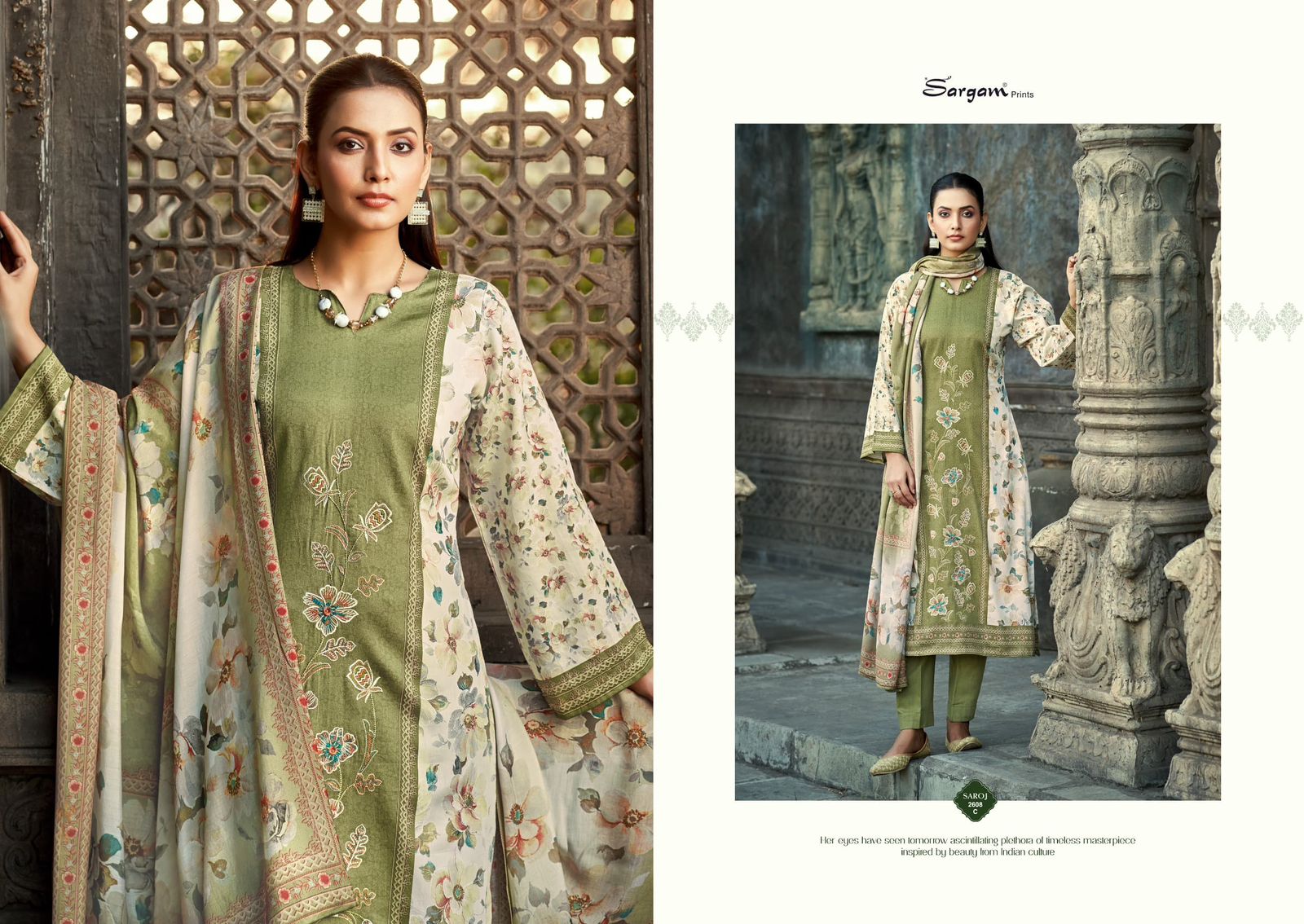 Saroj Sargam Prints Pure Jam Pant Style Suits Supplier