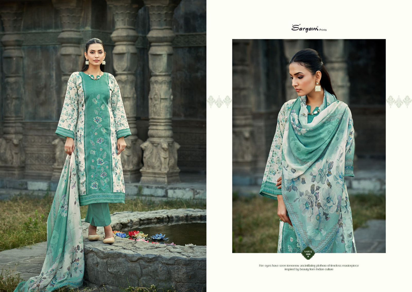 Saroj Sargam Prints Pure Jam Pant Style Suits Supplier