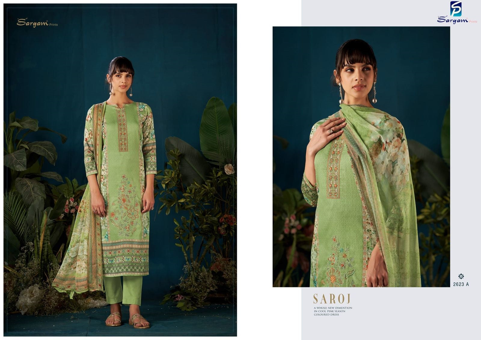 Saroj Vol 2 Sargam Prints Pure Jam Pant Style Suits Exporter Gujarat