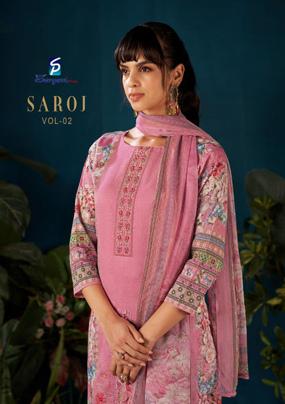 Saroj Vol 2 Sargam Prints Pure Jam Pant Style Suits Exporter Gujarat