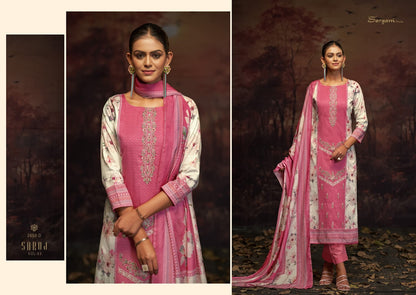 Saroj Vol 3 Sargam Prints Pure Jam Pant Style Suits Wholesale Price