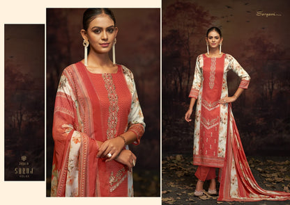 Saroj Vol 3 Sargam Prints Pure Jam Pant Style Suits Wholesale Price