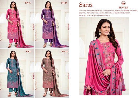 Saroz Sunrise Viscose Pashmina Suits Wholesaler Gujarat