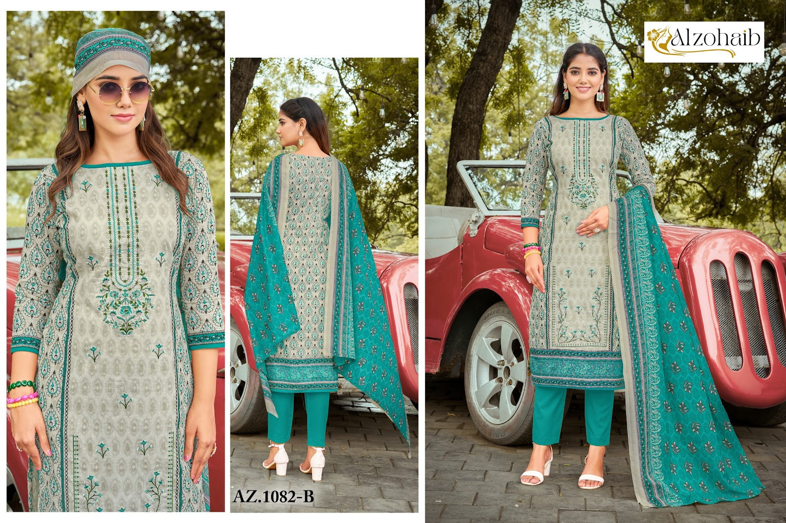Sarra Vol 1-1080B-1083B Al Zohaib Pure Cotton Pakistani Salwar Suits Wholesaler Gujarat