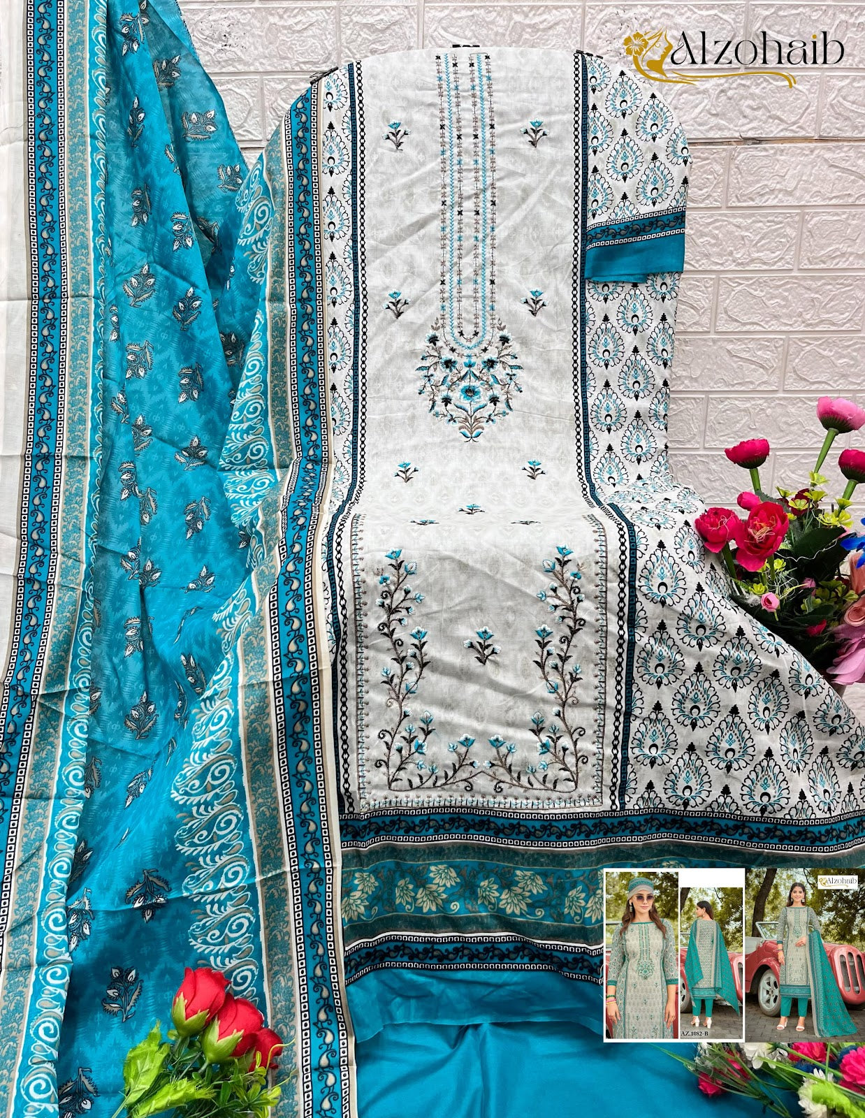 Sarra Vol 1-1080B-1083B Al Zohaib Pure Cotton Pakistani Salwar Suits Wholesaler Gujarat