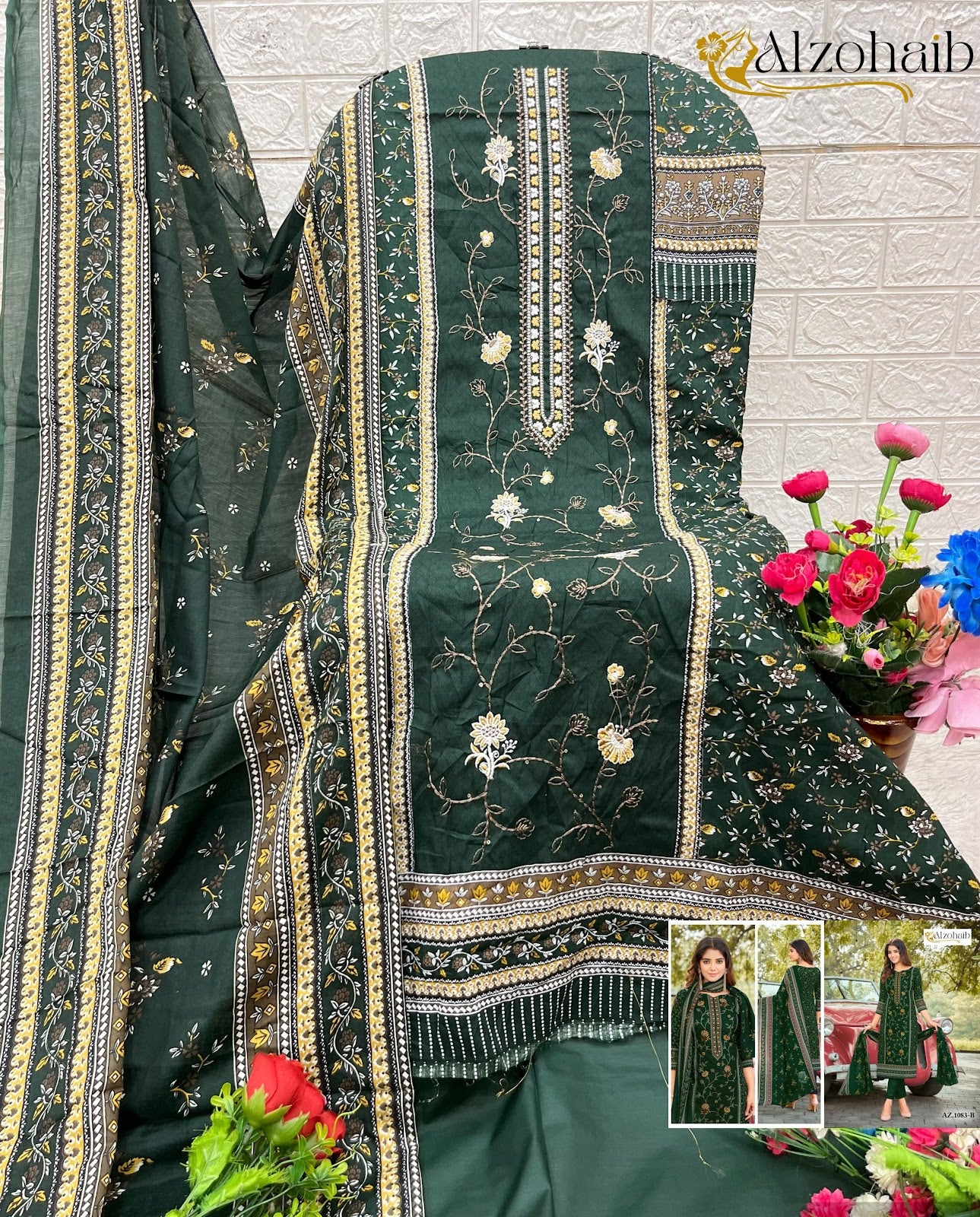 Sarra Vol 1-1080B-1083B Al Zohaib Pure Cotton Pakistani Salwar Suits Wholesaler Gujarat