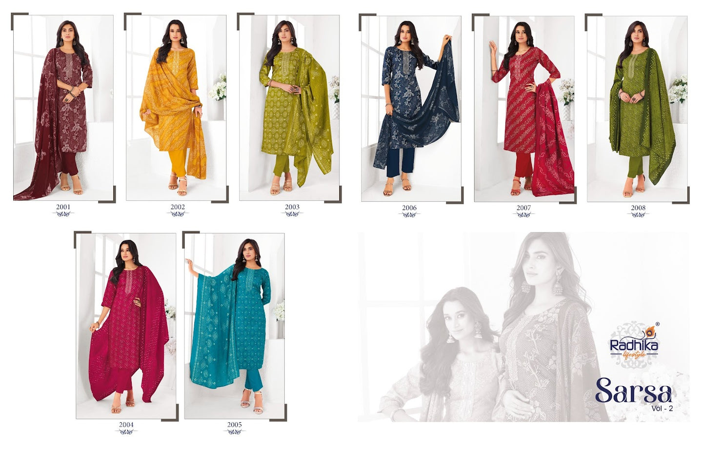 Sarsa Vol 2 Radhika Lifestyle Readymade Pant Style Suits Supplier India