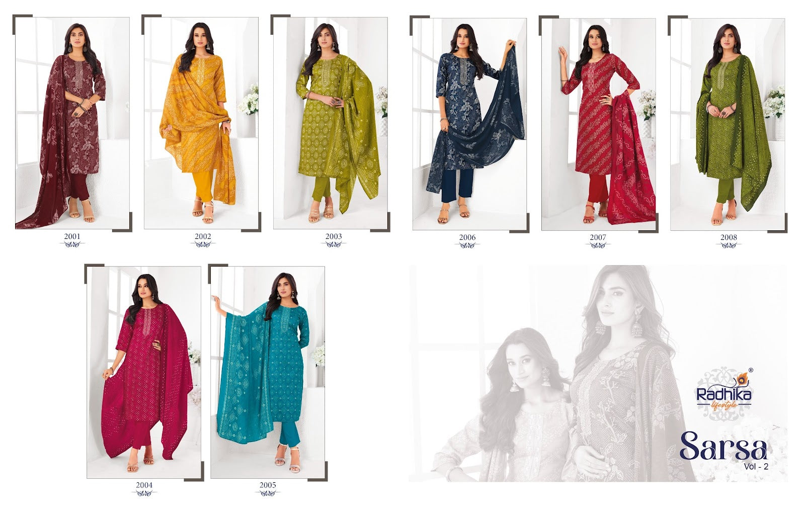 Sarsa Vol 2 Radhika Lifestyle Readymade Pant Style Suits Supplier India