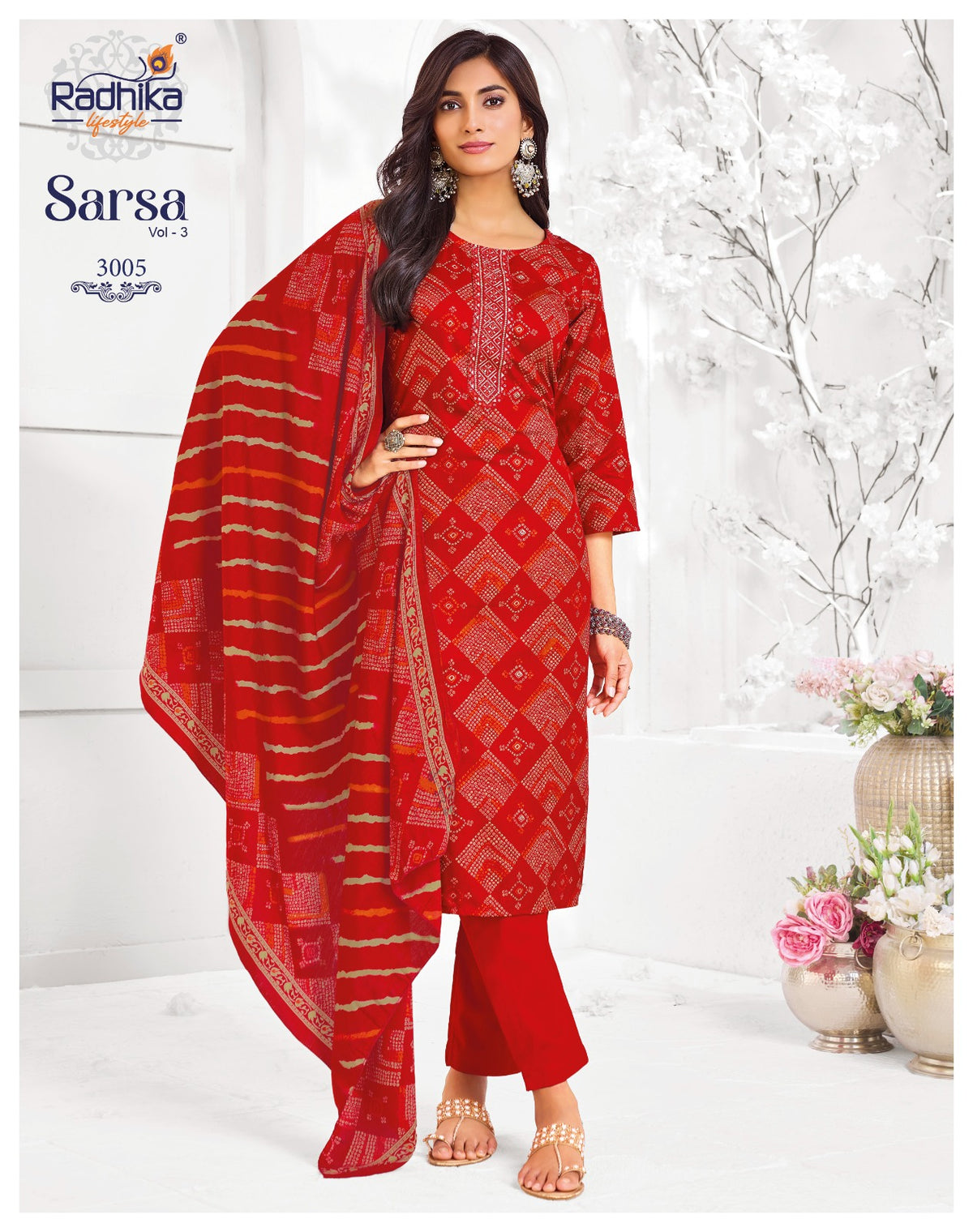 Sarsa Vol 3 Radhika Lifestyle Jam Satin Readymade Pant Style Suits Wholesale Price