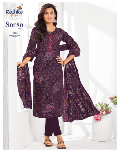 Sarsa Vol 3 Radhika Lifestyle Jam Satin Readymade Pant Style Suits Wholesale Price