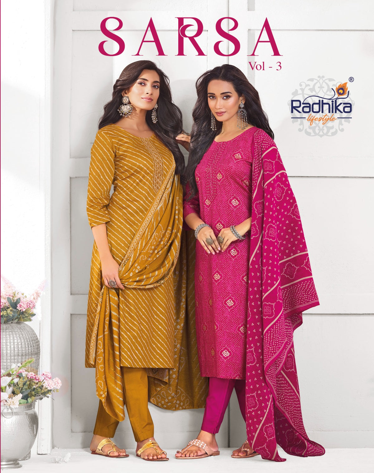 Sarsa Vol 3 Radhika Lifestyle Jam Satin Readymade Pant Style Suits Wholesale Price