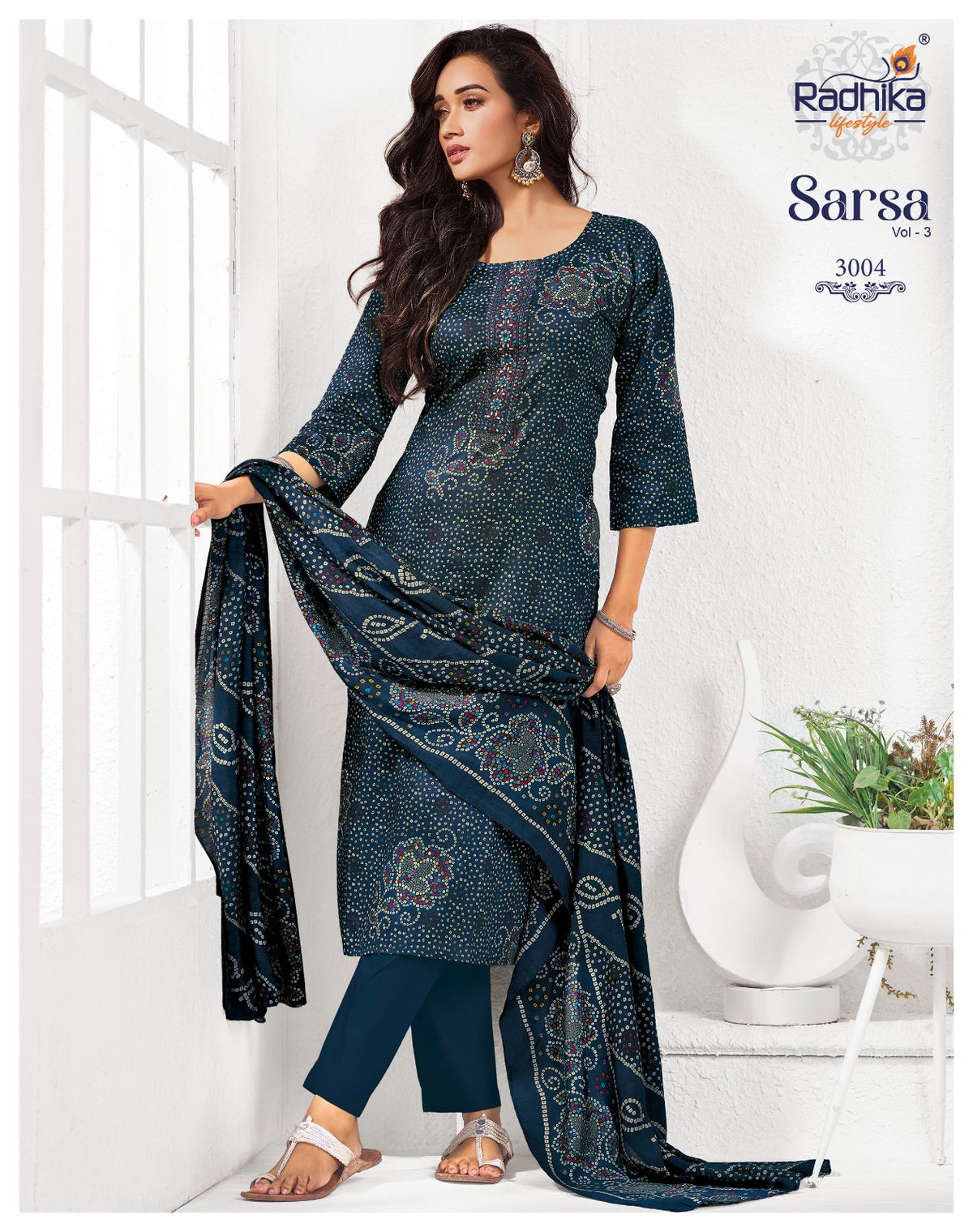 Sarsa Vol 3 Radhika Lifestyle Jam Satin Readymade Pant Style Suits Wholesale Price