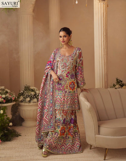 Sarthi Sayuri Crape Silk Readymade Plazzo Style Suits Manufacturer Gujarat