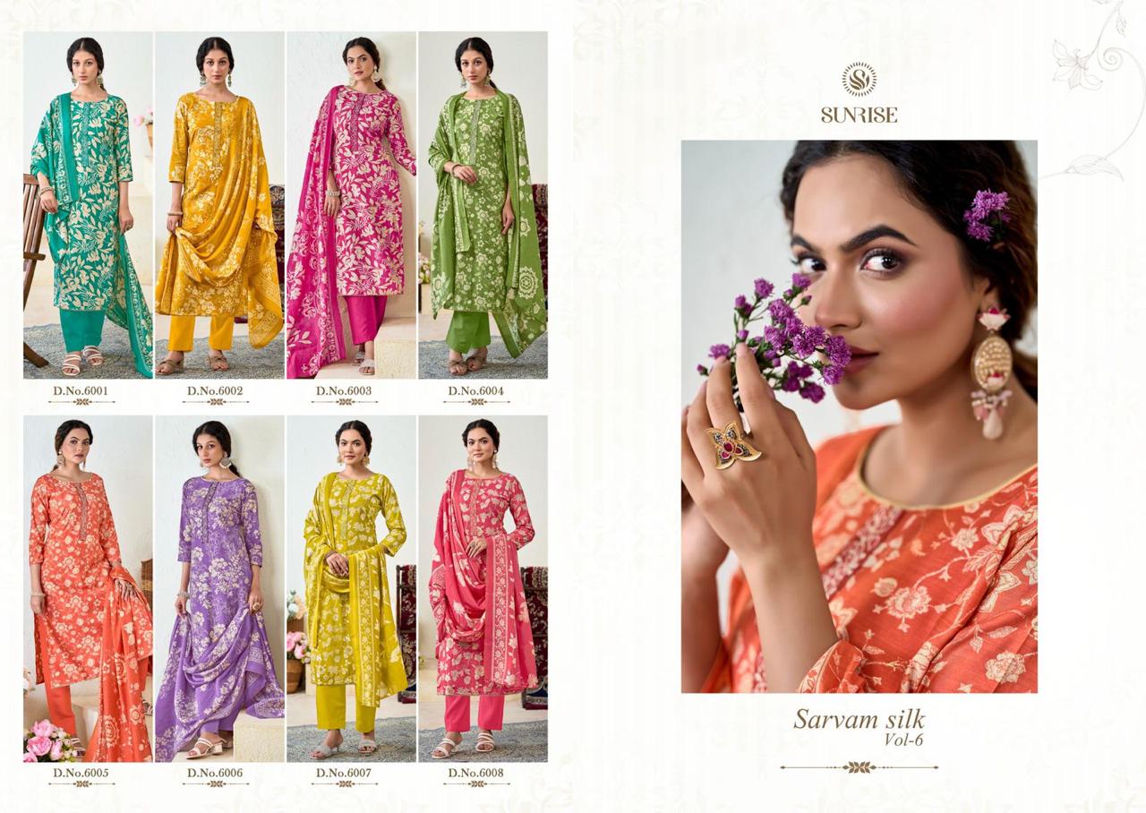 Sarvam Silk Vol 6 Sunrise Modal Silk Pant Style Suits Wholesale