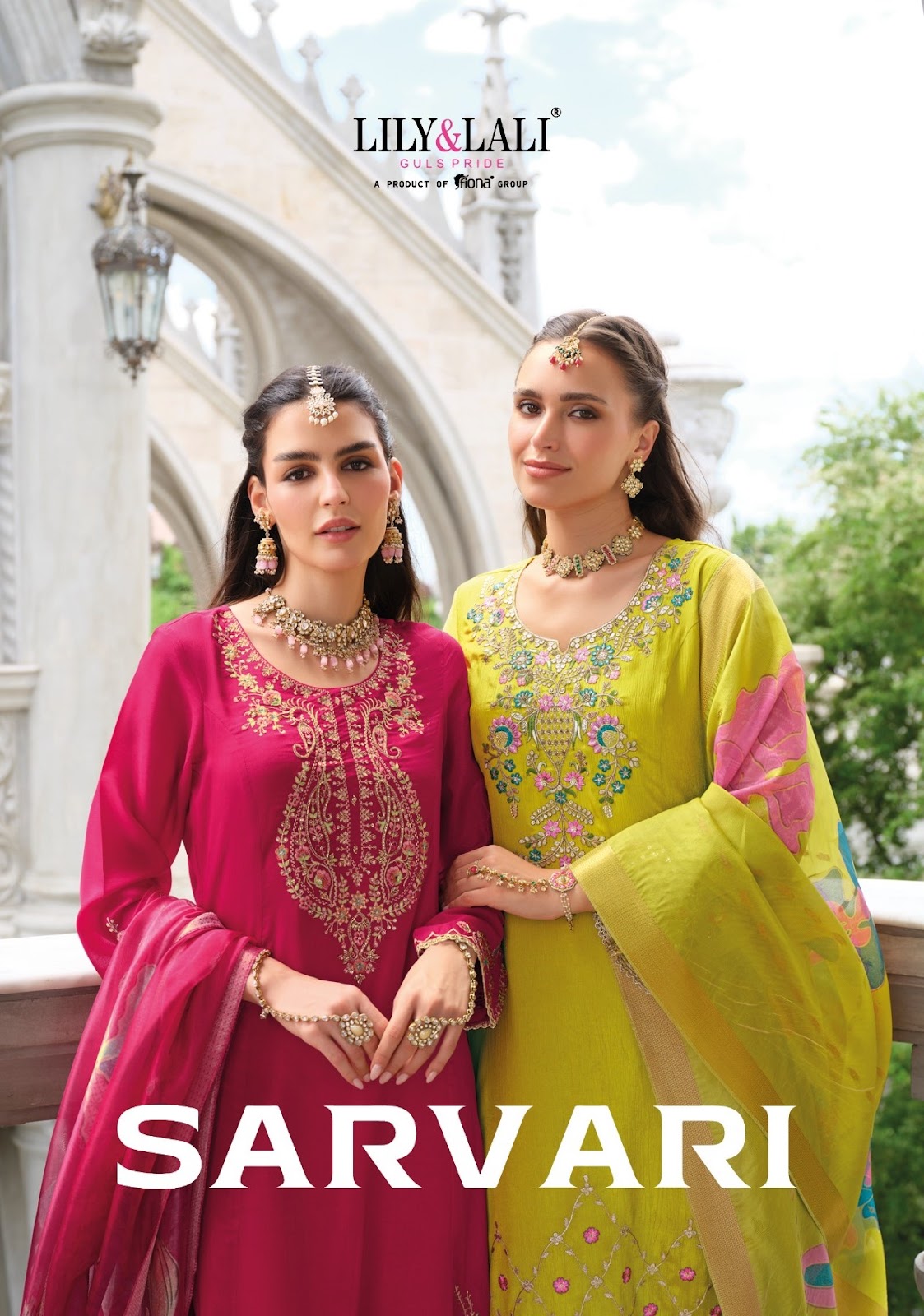 Sarvari Lily Lali Chinon Silk Readymade Pant Style Suits Manufacturer India