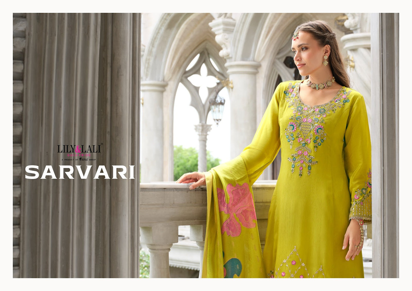 Sarvari Lily Lali Chinon Silk Readymade Pant Style Suits Manufacturer India