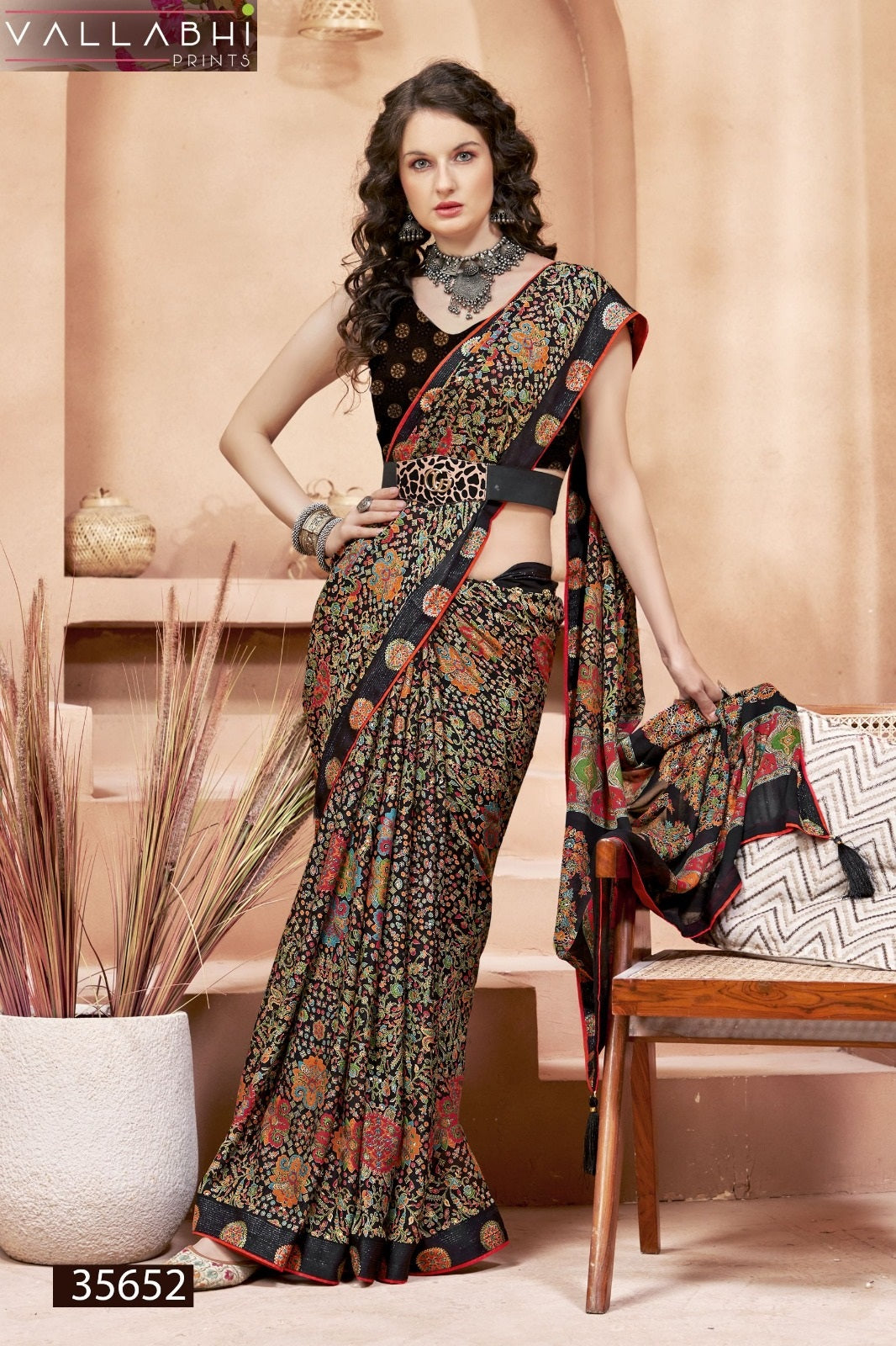 Sarvikaa Vallabhi Prints Moss Sarees Wholesaler