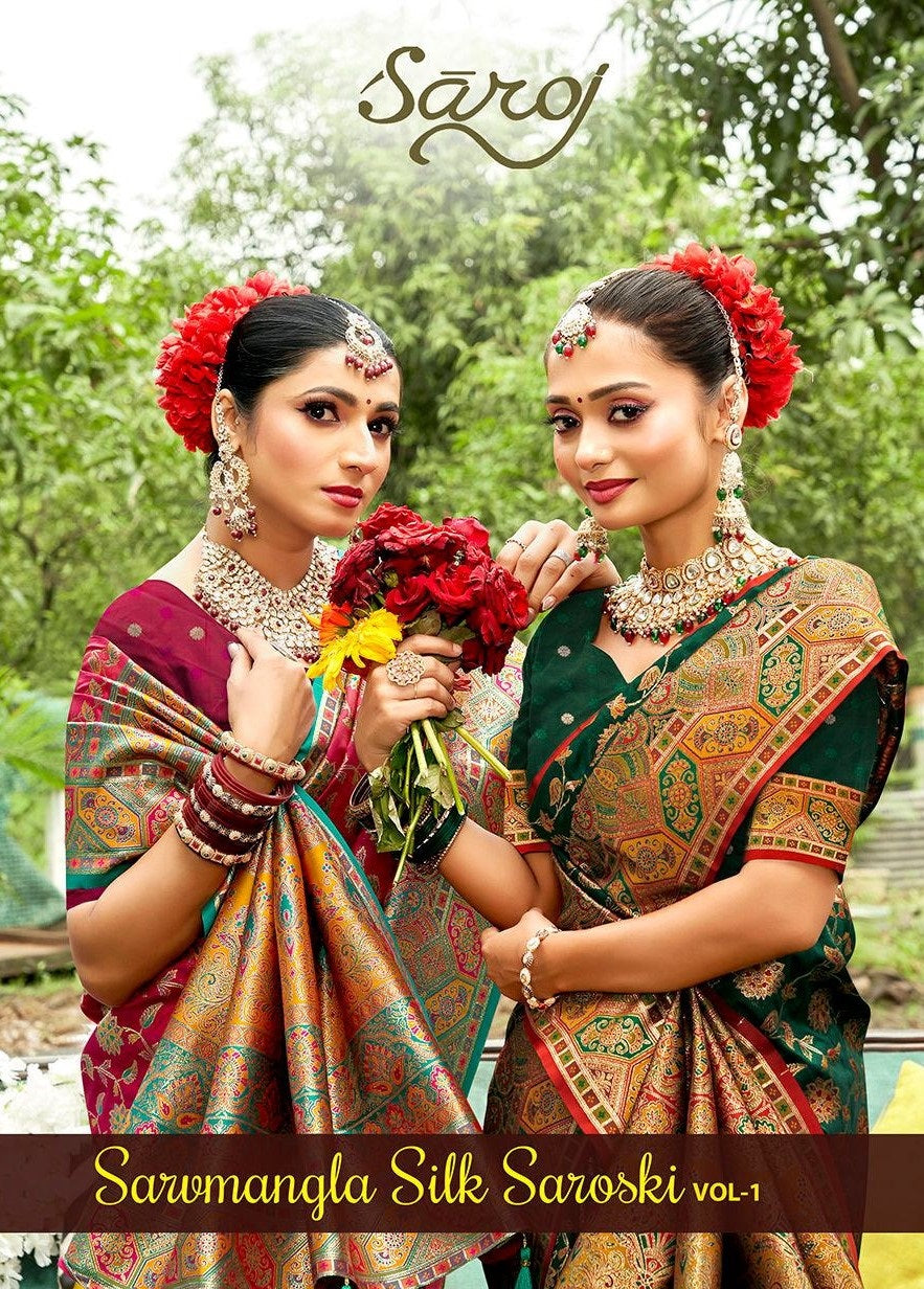 Sarvmangla Silk Saroski Vol 1 Saroj Satin Sarees Exporter India