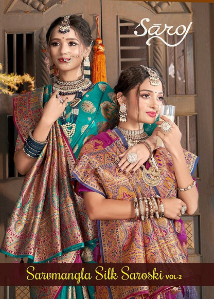 Sarvmangla Silk Saroski Vol 2 Saroj Satin Sarees Manufacturer India