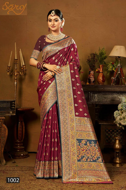 Sarvmangla Silk Saroski Vol 3 Saroj Satin Sarees Wholesale Price
