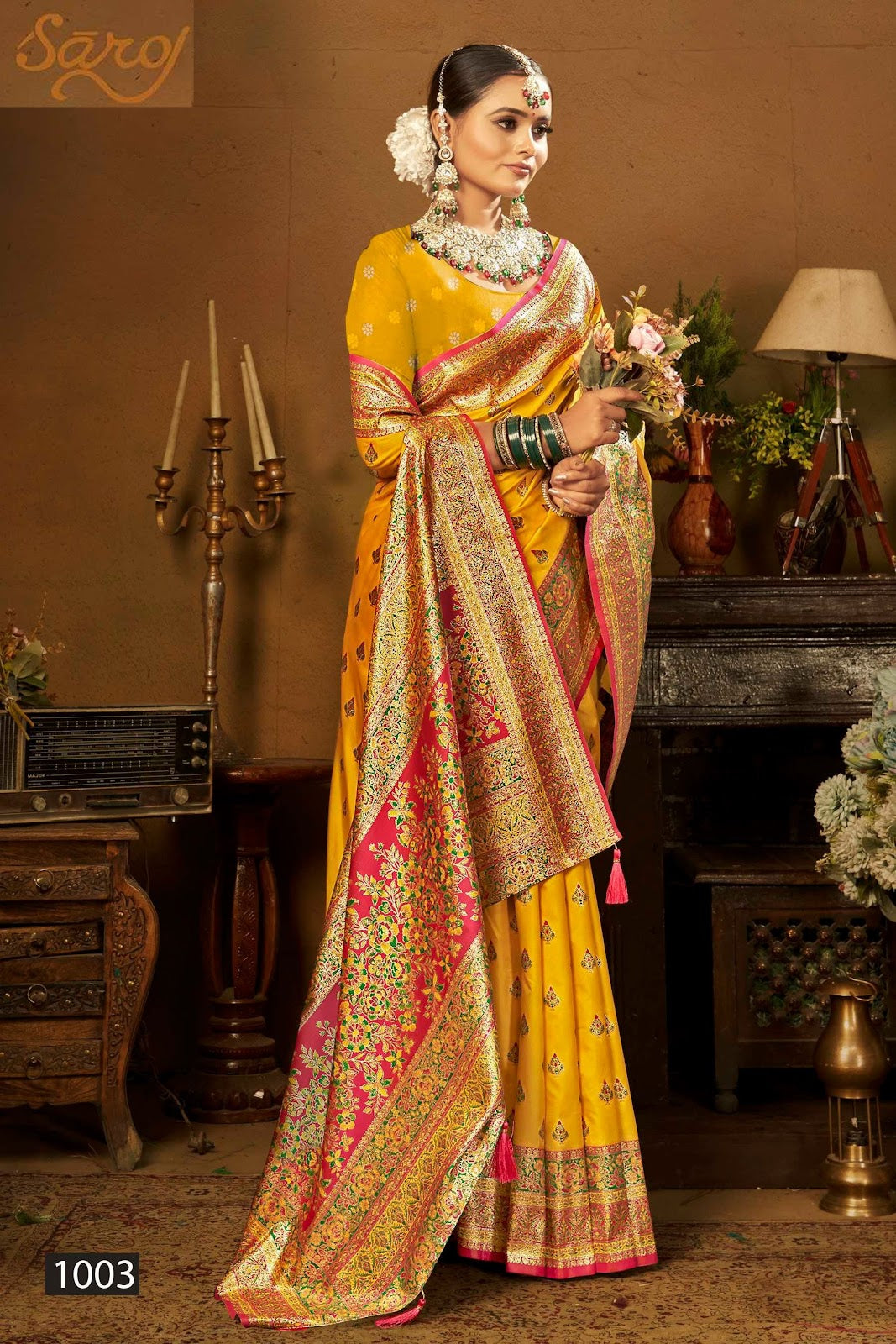 Sarvmangla Silk Saroski Vol 3 Saroj Satin Sarees Wholesale Price