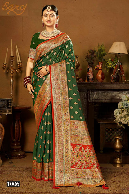 Sarvmangla Silk Saroski Vol 3 Saroj Satin Sarees Wholesale Price