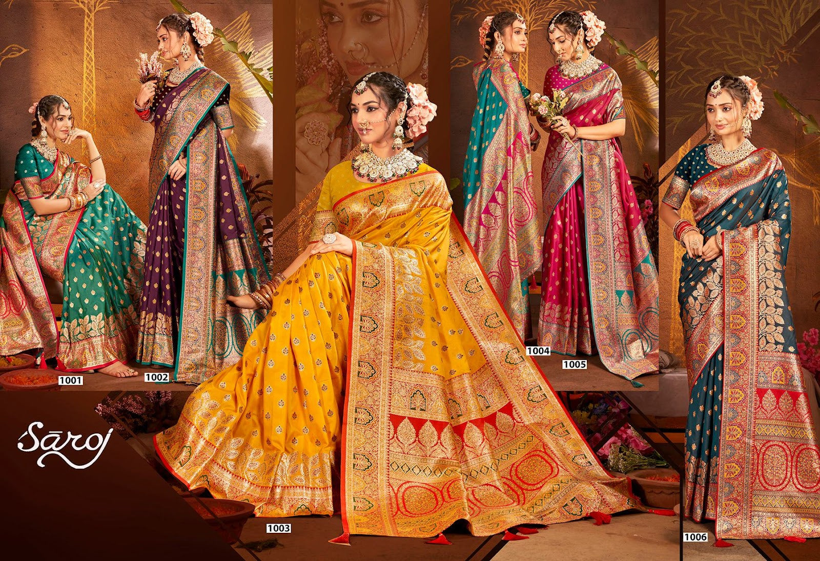 Sarvmangla Silk Saroski Vol 4 Saroj Satin Sarees Supplier India