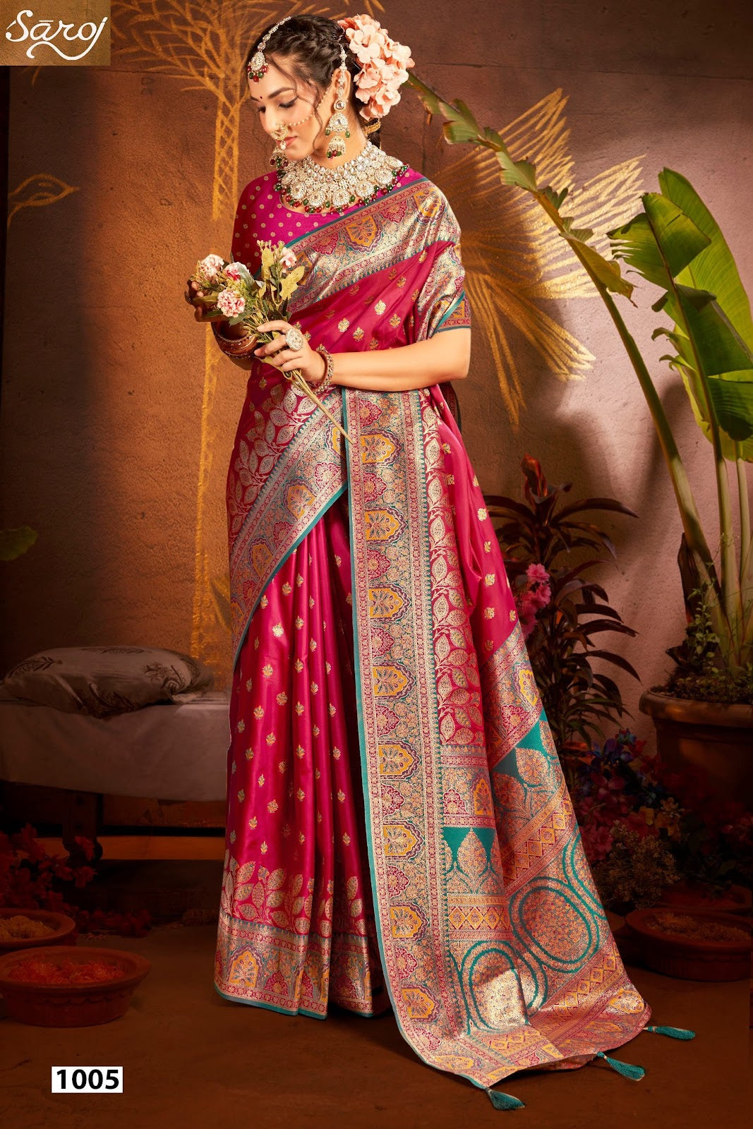 Sarvmangla Silk Saroski Vol 4 Saroj Satin Sarees Supplier India