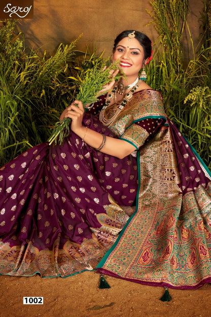 Sarvmangla Silk Saroski Vol 5 Saroj Satin Sarees Wholesale Price