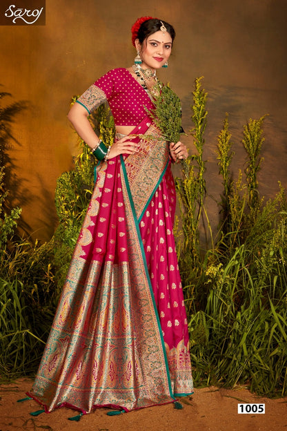 Sarvmangla Silk Saroski Vol 5 Saroj Satin Sarees Wholesale Price