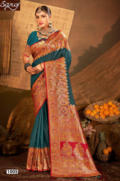 Sarvmangla Silk Saroski Vol 6 Saroj Satin Sarees Wholesaler India