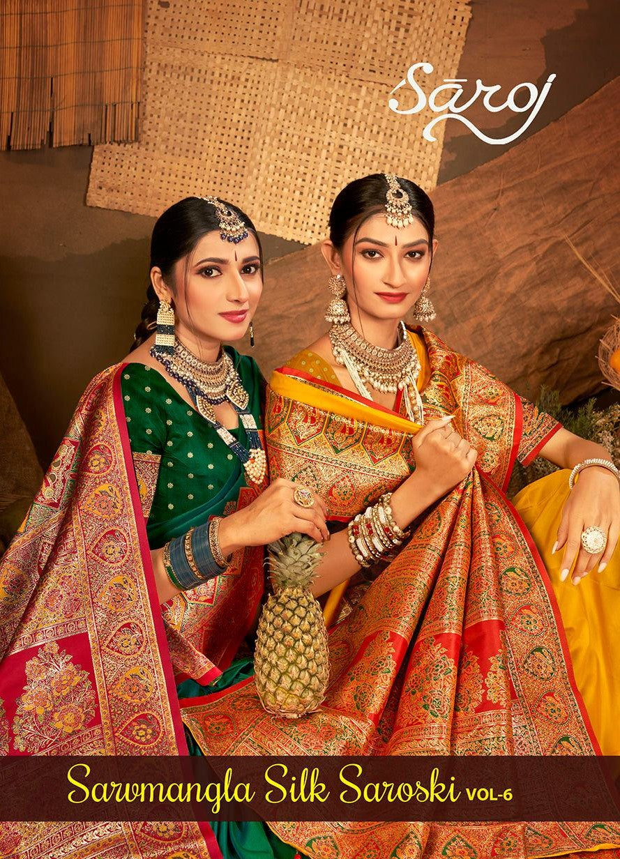 Sarvmangla Silk Saroski Vol 6 Saroj Satin Sarees Wholesaler India