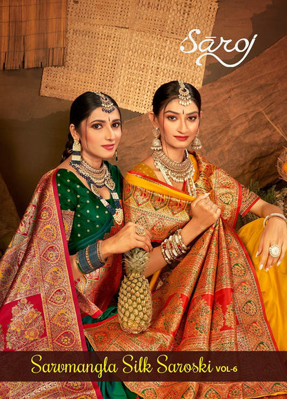 Sarvmangla Silk Saroski Vol 6 Saroj Satin Sarees Wholesaler India