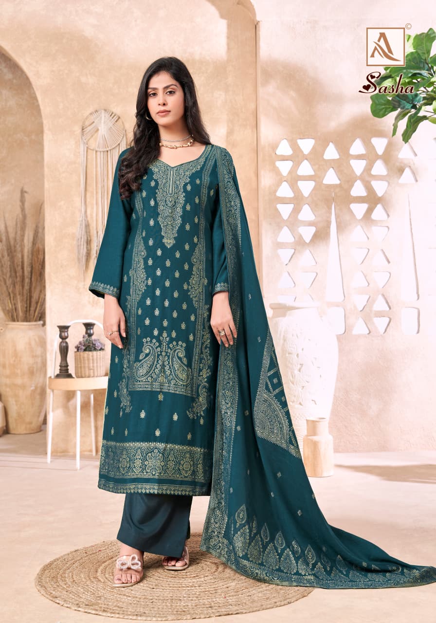 Sasha Alok Viscose Karachi Pashmina Salwar Suits Wholesaler India