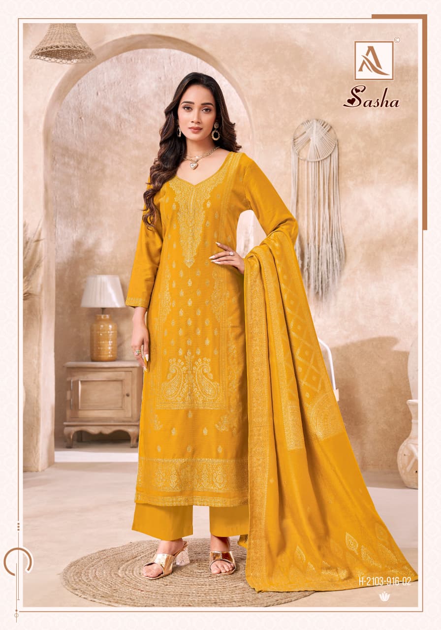 Sasha Alok Viscose Karachi Pashmina Salwar Suits Wholesaler India