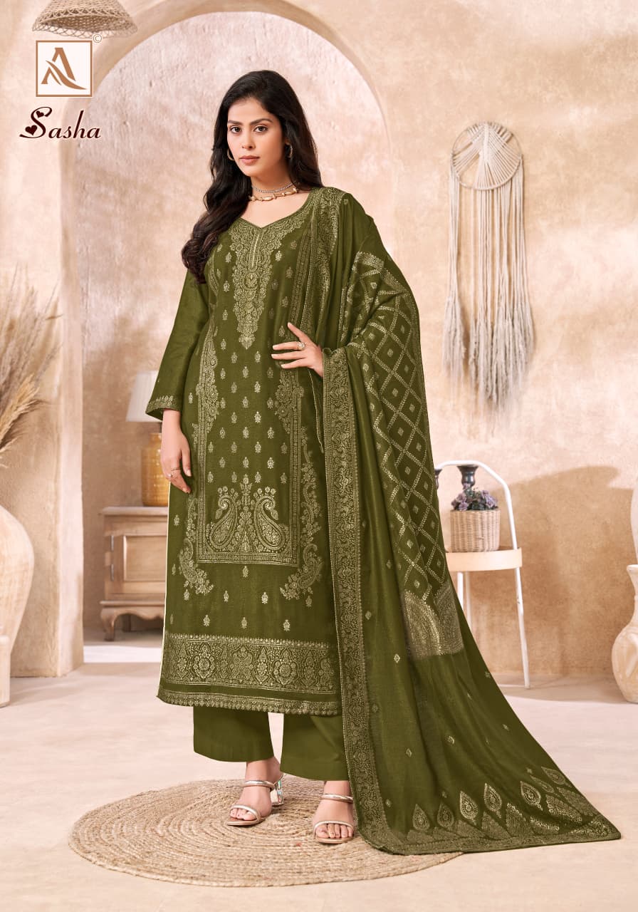 Sasha Alok Viscose Karachi Pashmina Salwar Suits Wholesaler India