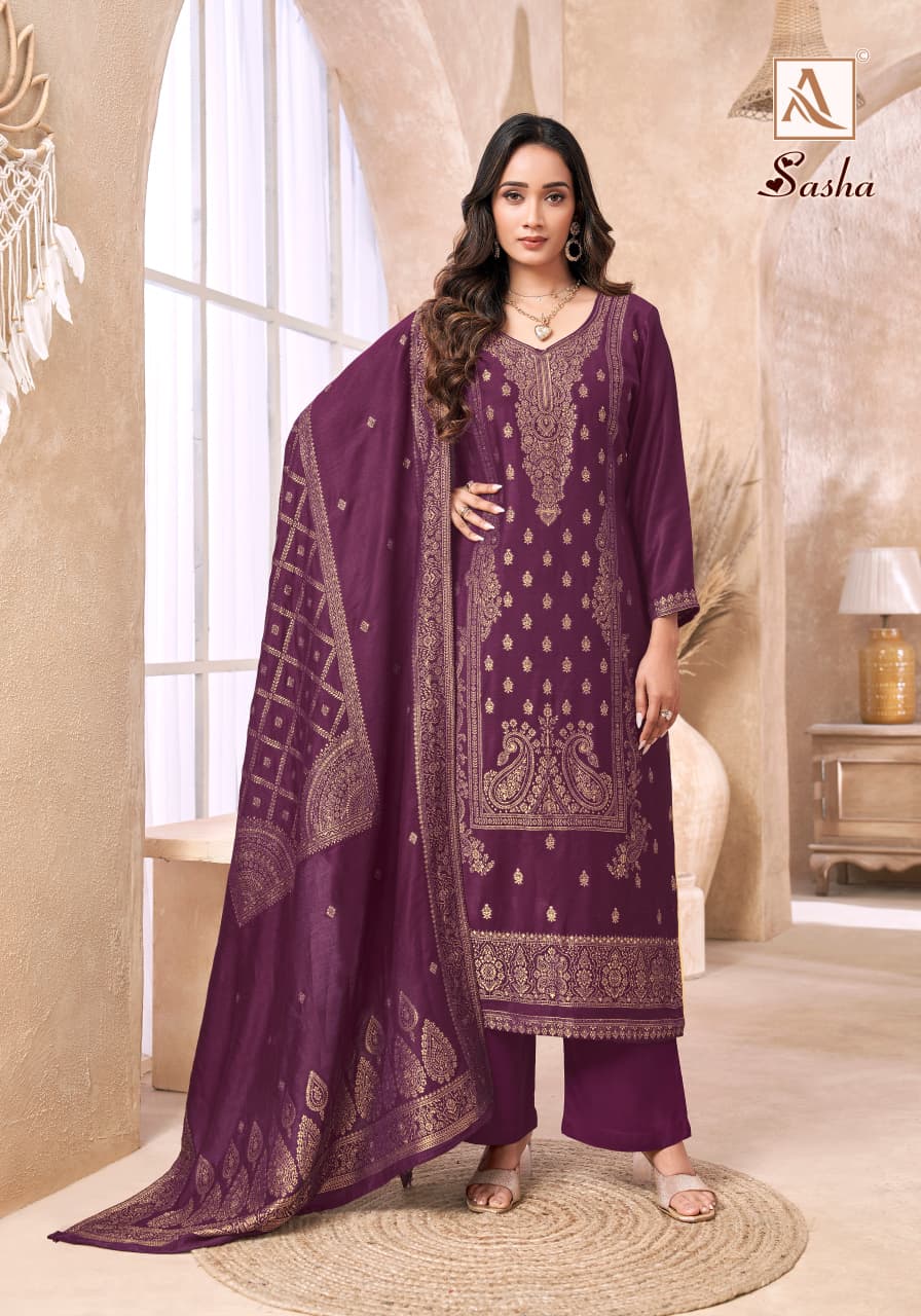 Sasha Alok Viscose Karachi Pashmina Salwar Suits Wholesaler India
