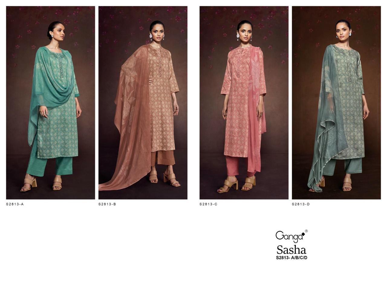 Sasha Ganga Cotton Silk Plazzo Style Suits Wholesaler India