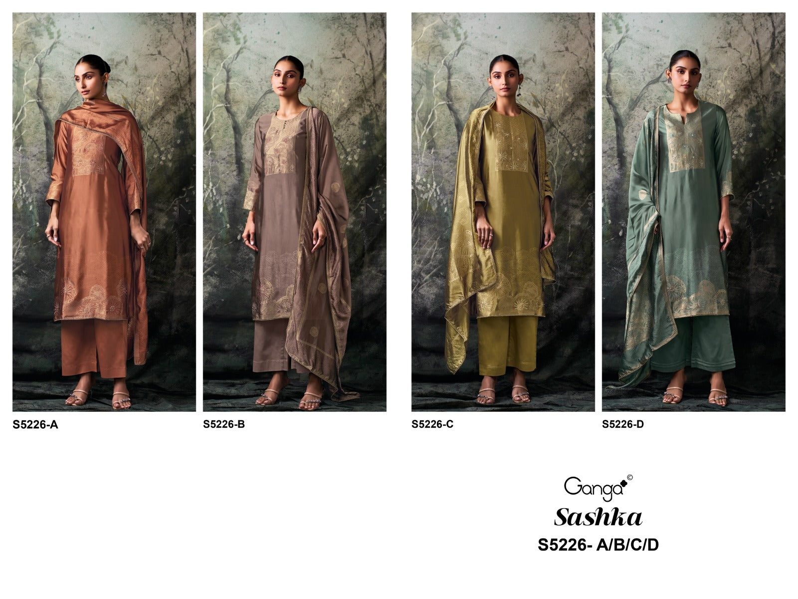 Sashka S5226 Ganga Woven Silk Pant Style Suits Manufacturer Ahmedabad