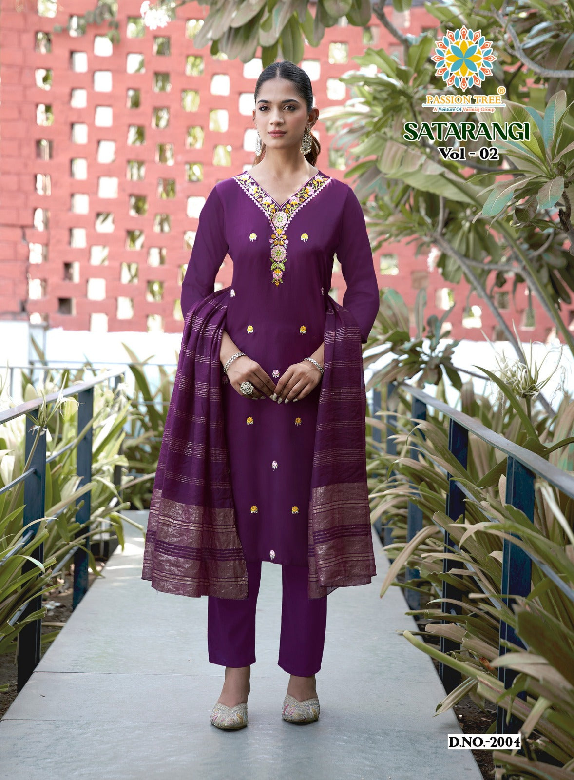 Satarangi Vol 2 Passion Tree Reyon Readymade Pant Style Suits Manufacturer Ahmedabad