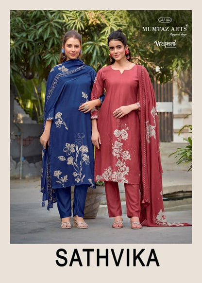 Sathvika Mumtaz Arts Viscose Karachi Salwar Suits Manufacturer Gujarat