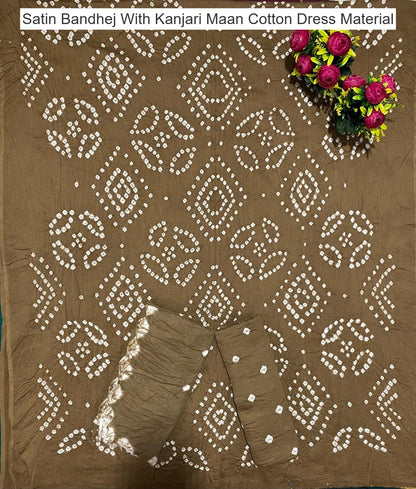 Satin Bandhej With Kanjari Maan Cotton Dress Material Manufacturer